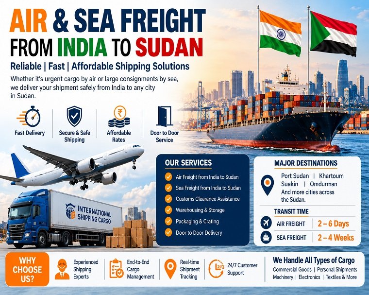 Air and Sea Freight india to sudan